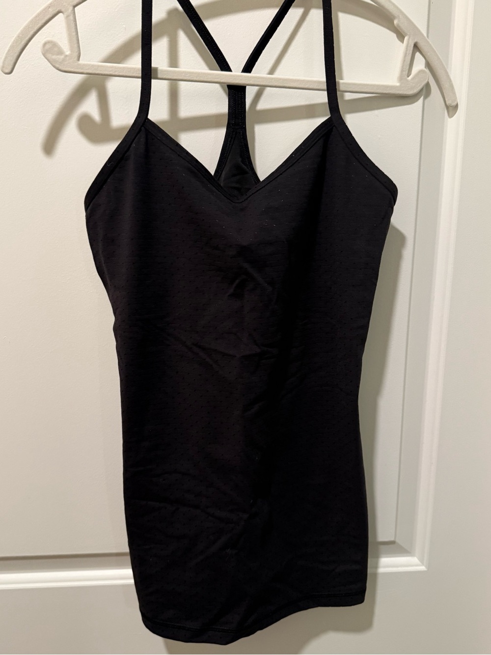 Lululemon Power Y Perforated Racerback Luon Athletic Tank Top Shine Dot Black - Picture 2 of 13